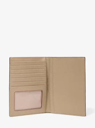 Jet Set Medium Metallic Logo Debossed Passport Wallet
