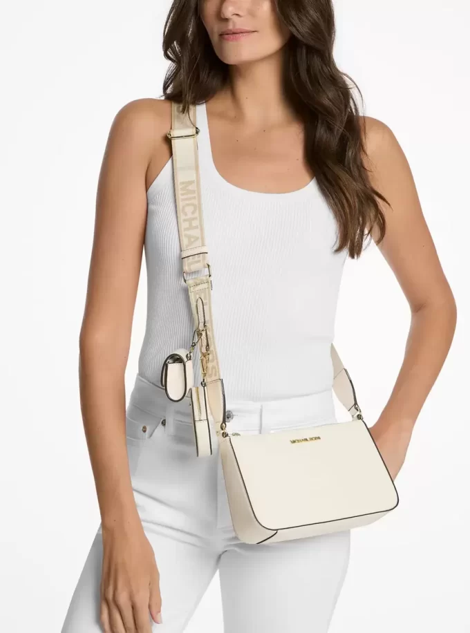 Jet Set Saffiano Leather Crossbody Bag with Case for Apple Airpods Pro