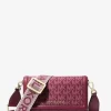 Jet Set Small Logo Print Woven Smartphone Crossbody Bag