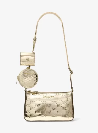 Jet Set Small Metallic Logo Debossed Crossbody Bag with Case for Apple Airpods Pro®