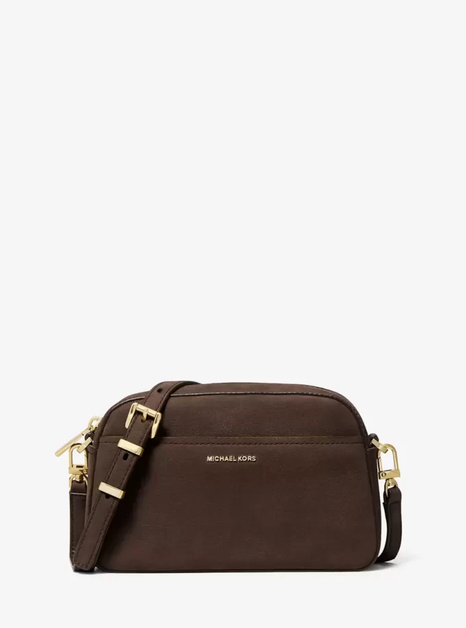 Jet Set Small Nubuck Camera Crossbody Bag