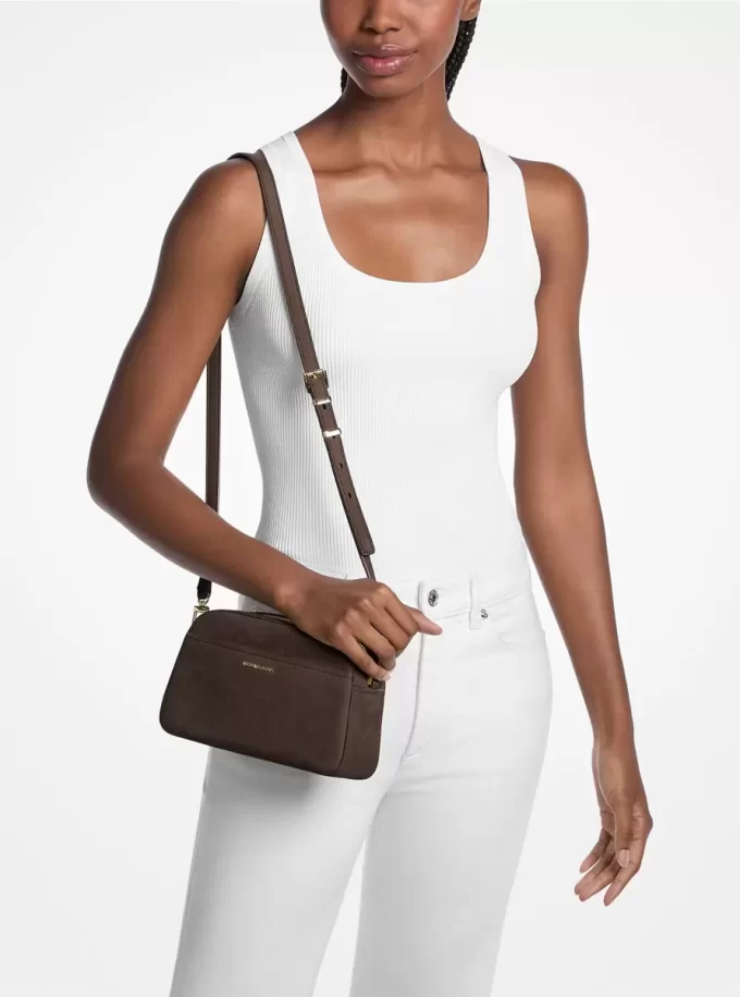 Jet Set Small Nubuck Camera Crossbody Bag