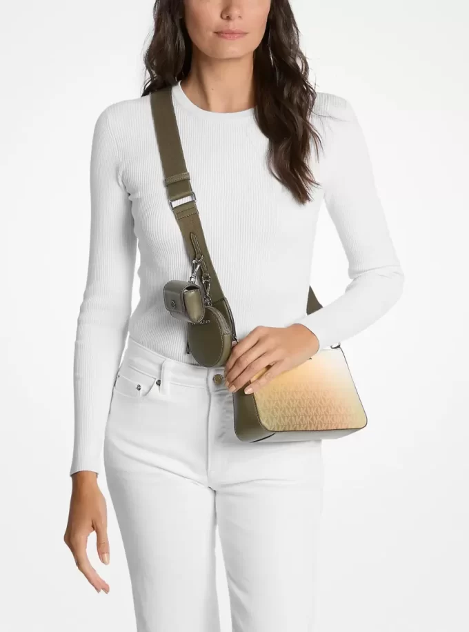 Jet Set Small Ombré Signature Logo Crossbody Bag with Case for Apple Airpods Pro®