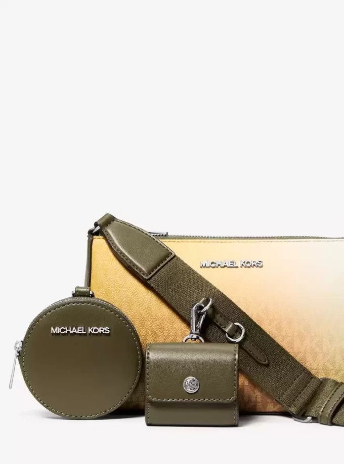 Jet Set Small Ombré Signature Logo Crossbody Bag with Case for Apple Airpods Pro®