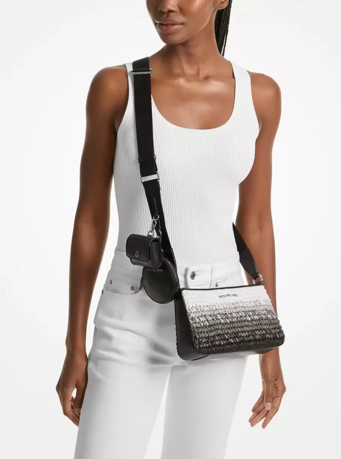 Jet Set Small Ombré Straw Crossbody Bag with Case for Apple Airpods Pro®