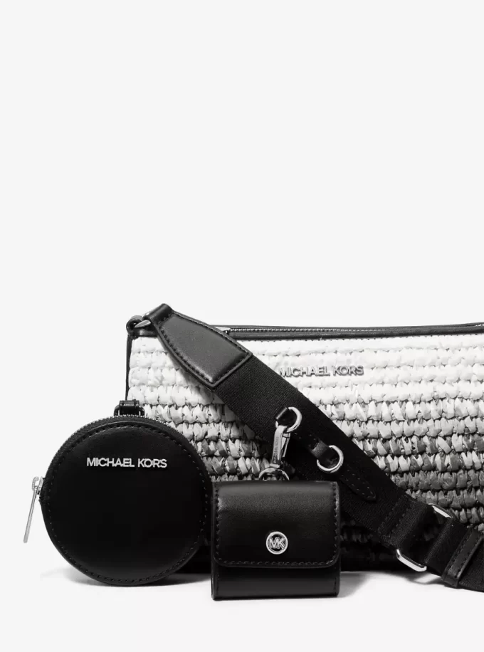 Jet Set Small Ombré Straw Crossbody Bag with Case for Apple Airpods Pro®