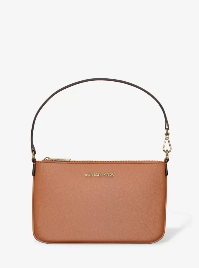 Jet Set Small Pebbled Leather Convertible Wristlet