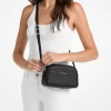 Jet Set Small Studded Pebbled Leather Camera Crossbody Bag