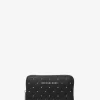Jet Set Small Studded Pebbled Leather Wallet