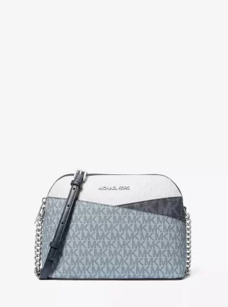 Jet Set Travel Color-Block Signature Logo Crossbody Bag