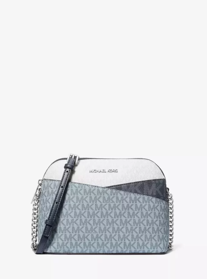 Jet Set Travel Color-Block Signature Logo Crossbody Bag