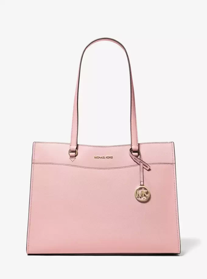 Jet Set Travel Large Saffiano Leather Pocket Tote Bag Jet Set Travel Large Saffiano Leather Pocket Tote Bag