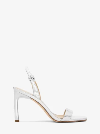 Kasia Crackled Metallic Leather Sandal