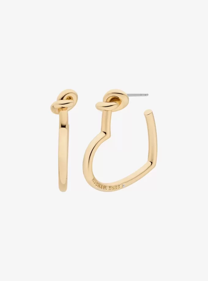 Knotted Heart Hoop Earrings