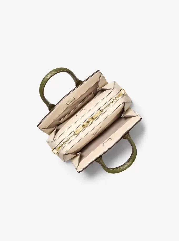 Laila Extra-Small Color-Block Pebbled Leather Crossbody Bag Laila Extra-Small Color-Block Pebbled Leather Crossbody Bag