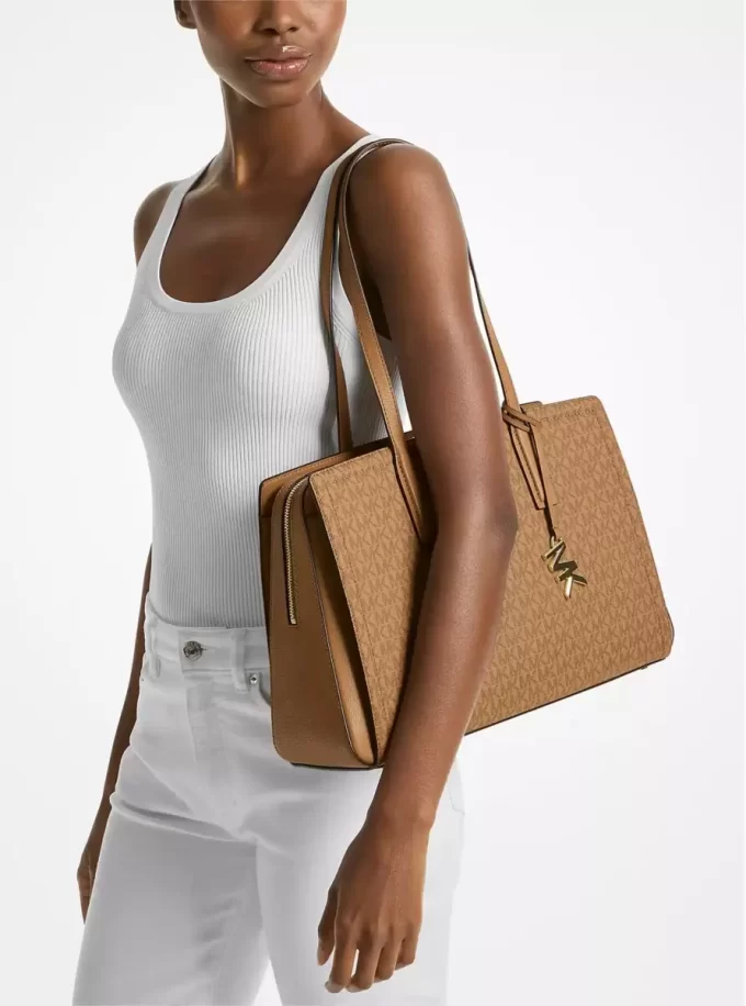 Laila Medium Signature Logo Tote Bag