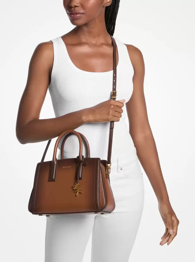 Laila Small Burnished Leather Satchel