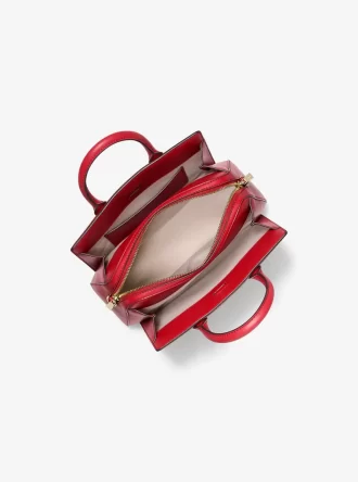 Laila Small Metallic Signature Logo Satchel