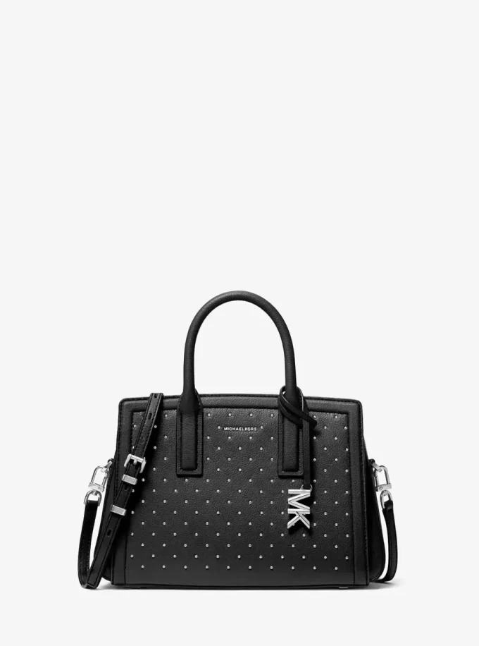 Laila Small Studded Leather Satchel