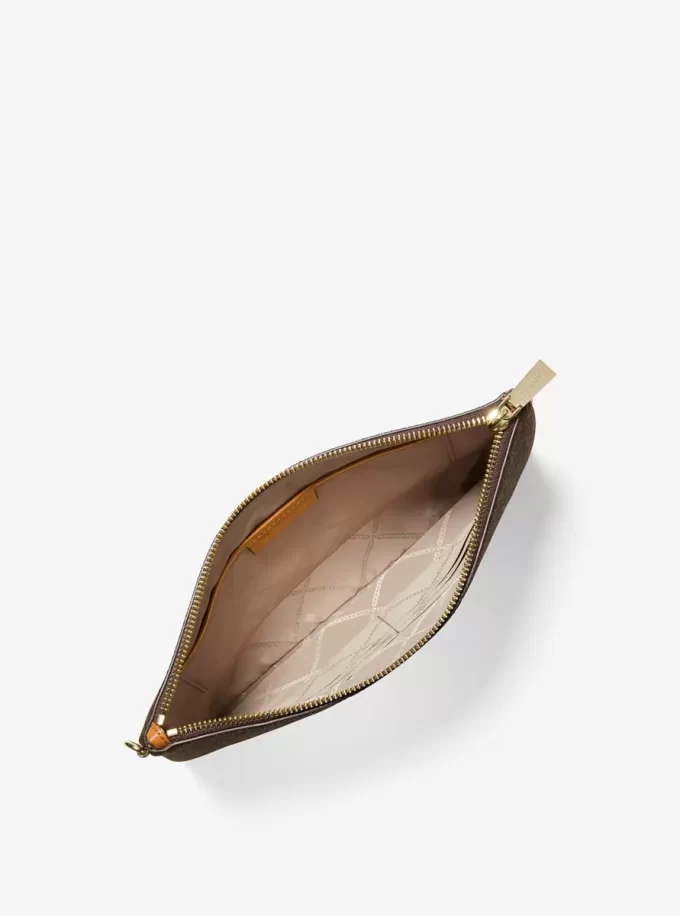 Large Logo Stripe Zip Pouch Large Logo Stripe Zip Pouch