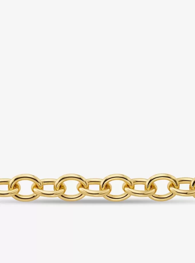 Large Precious Metal-Plated Brass Chain Link Necklace