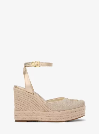 Larissa Metallic Canvas Espadrille Wedge