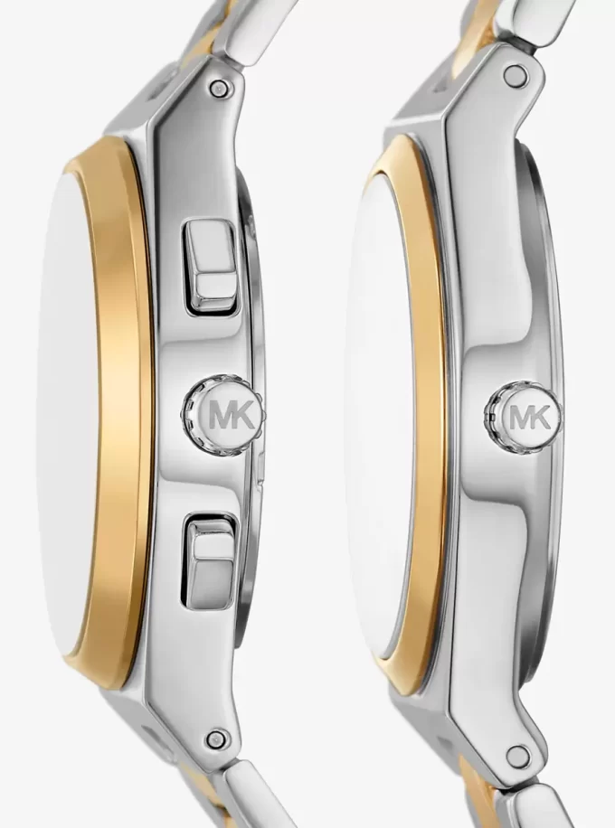Lennox His and Hers Pavé Two-Tone Watch Set Lennox His and Hers Pavé Two-Tone Watch Set