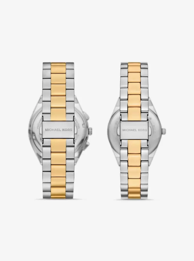 Lennox His and Hers Pavé Two-Tone Watch Set Lennox His and Hers Pavé Two-Tone Watch Set