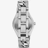 Lennox Pavé Silver-Tone Curb-Link Watch Lennox Pavé Silver-Tone Curb-Link Watch