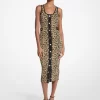 Leopard Print Stretch Viscose Midi Tank Dress