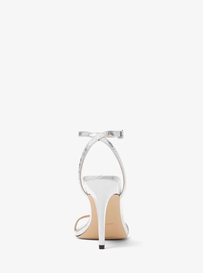 Liana Metallic Snake Embossed Leather Sandal Liana Metallic Snake Embossed Leather Sandal