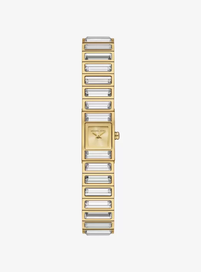 Limited-Edition Mini Darrington Pavé Bezel Gold-Tone Watch