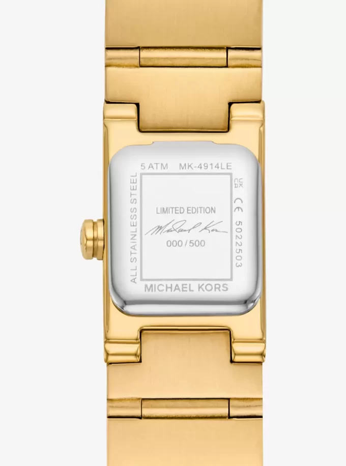 Limited-Edition Mini Darrington Pavé Bezel Gold-Tone Watch