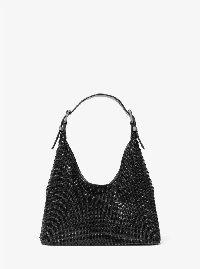 Limited-Edition Nolita Small Rhinestone Mesh Hobo Shoulder Bag Limited-Edition Nolita Small Rhinestone Mesh Hobo Shoulder Bag