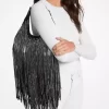 Limited-Edition Nolita Small Studded Fringe Suede Hobo Shoulder Bag
