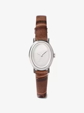 Limited-Edition Petite Maude Silver-Tone and Crocodile Embossed Leather Watch