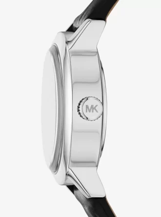 Limited-Edition Petite Maude Silver-Tone and Crocodile Embossed Leather Watch