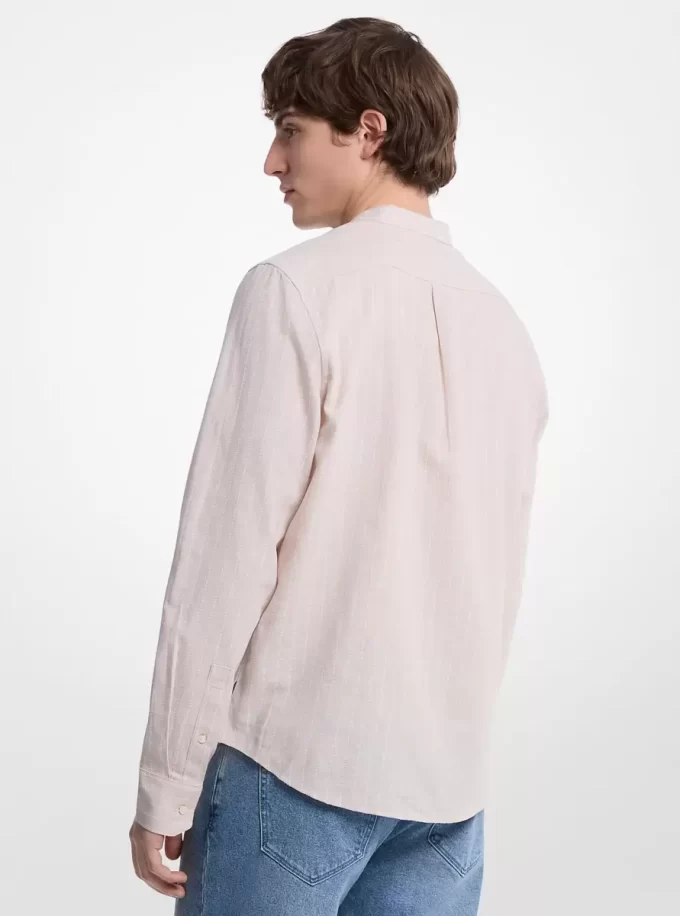 Linen and Cotton Blend Striped Shirt Linen and Cotton Blend Striped Shirt