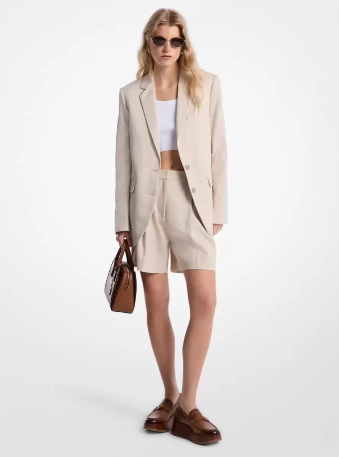 Linen and Cotton Twill Blazer Linen and Cotton Twill Blazer