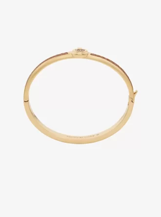 Lock Charm Leather Bangle