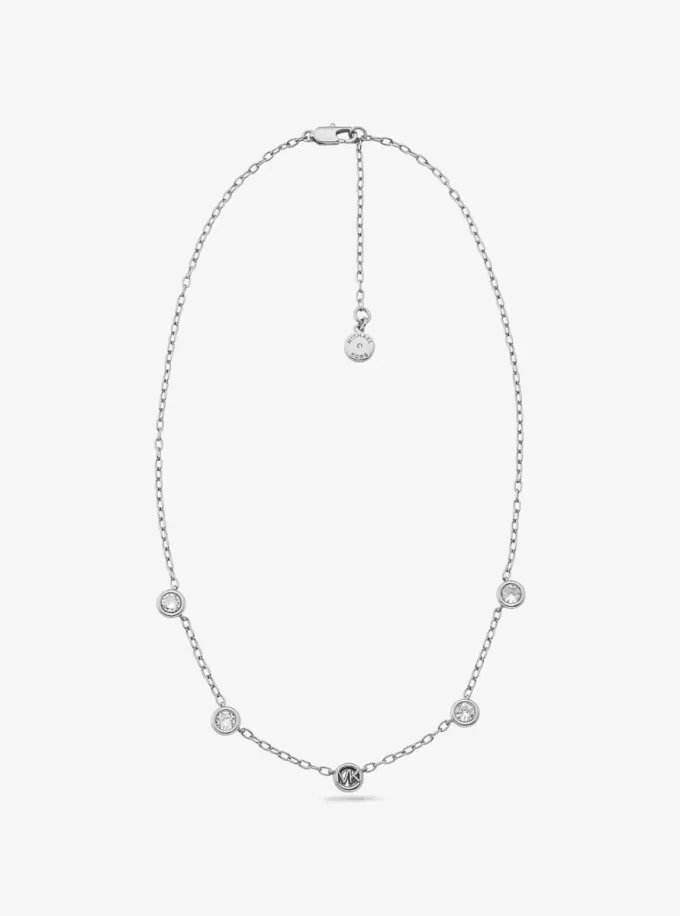 Logo Bezeled Pavé Necklace Logo Bezeled Pavé Necklace