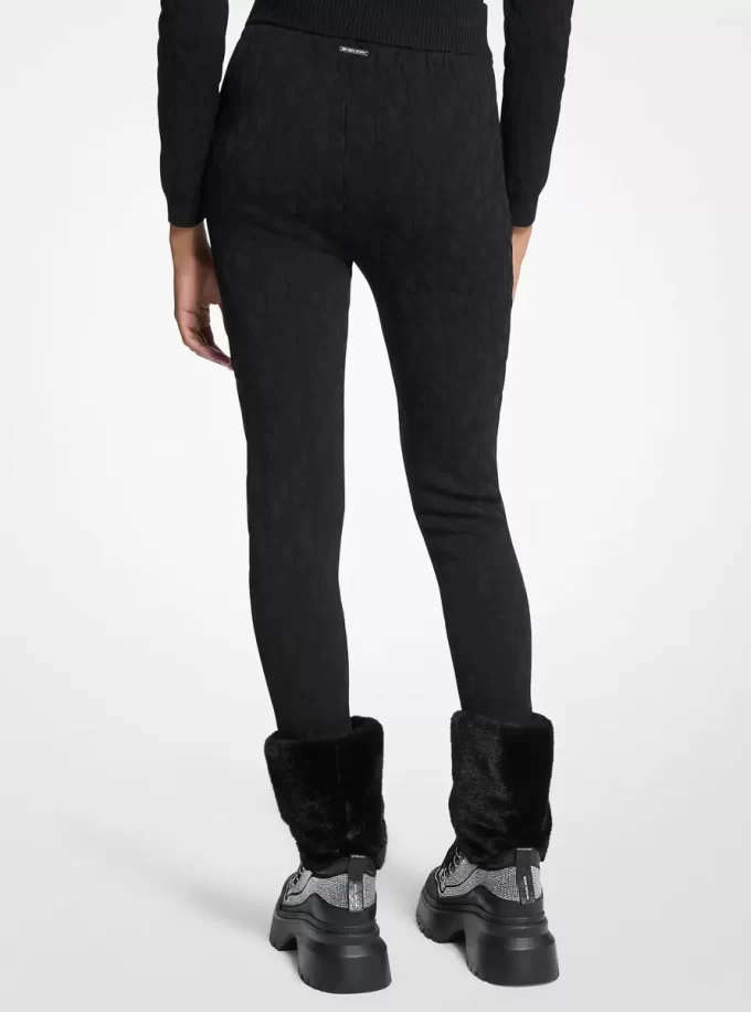 Logo Embossed Jacquard Ski Stirrup Leggings