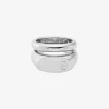 Logo Engraved Double Layered Signet Ring