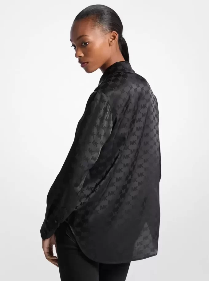 Logo Jacquard Satin Shirt