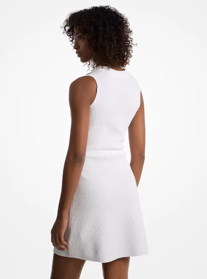 Logo Jacquard Zip-Up Dress