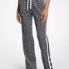 Logo Print Metallic Stretch Knit Track Pants Logo Print Metallic Stretch Knit Track Pants