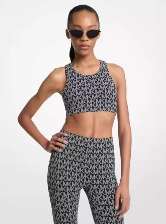 Logo Stretch Nylon Sports Bra