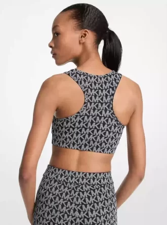 Logo Stretch Nylon Sports Bra