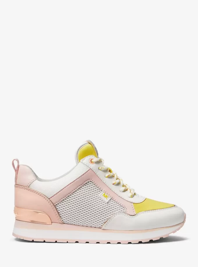 Maddy Color-Block Mixed-Media Trainer