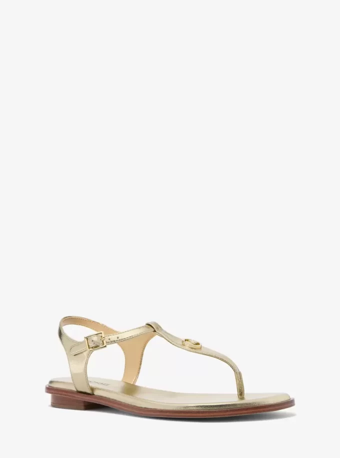 Mallory Metallic T-Strap Sandal